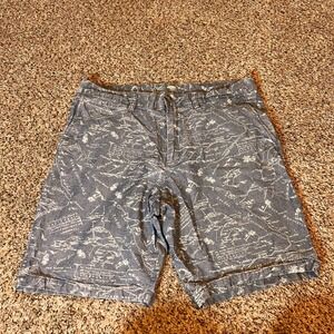 Old Navy Slim Detroit Shorts California Map Print‎ Casual Shorts Size 36